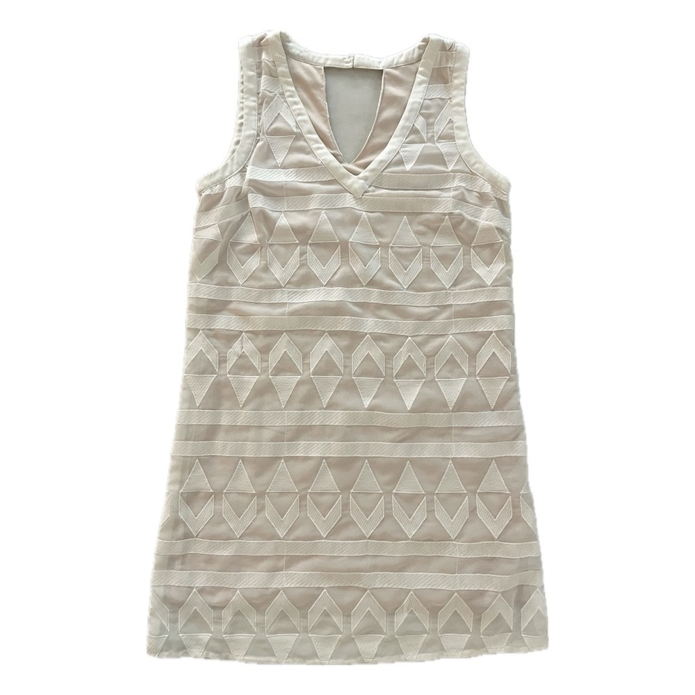 Skies Are Blue Cream Colored Geometric Dress Small